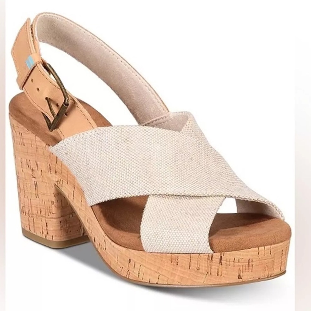 Toms Ibiza Slingback Wedge Sandal NIB 8